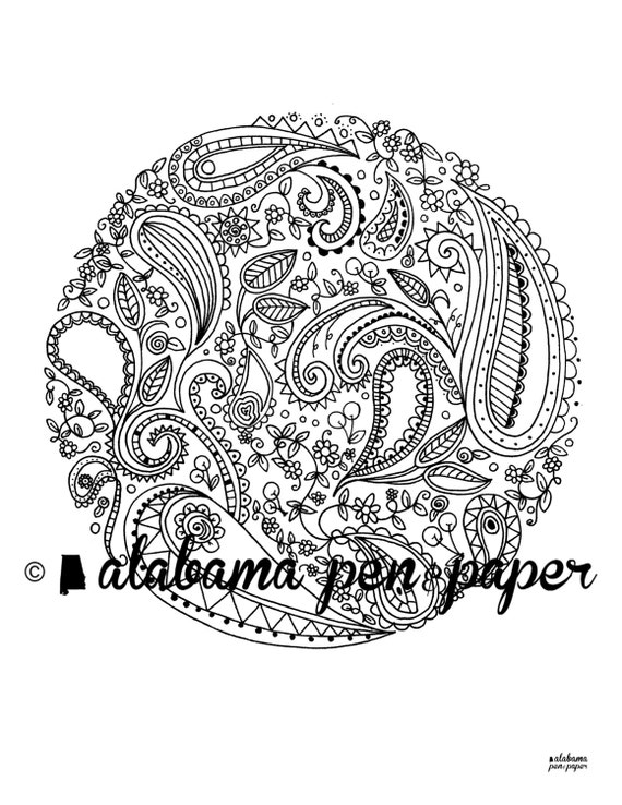 Paisley Coloring Page Download