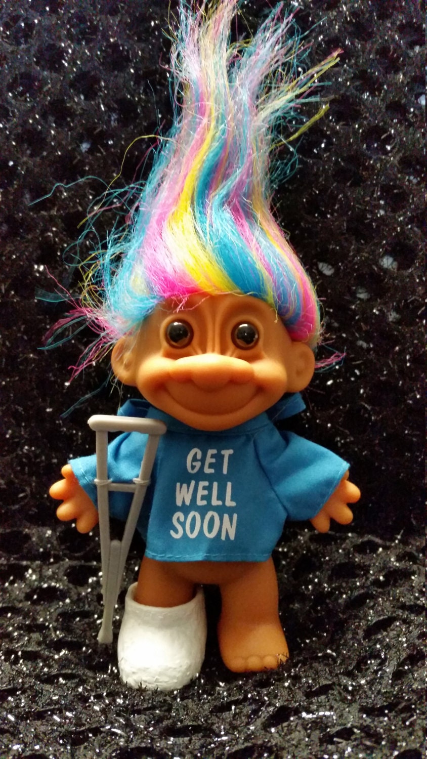 Vintage Russ Get Well Soon Troll Doll. UNOPENED with CAST and