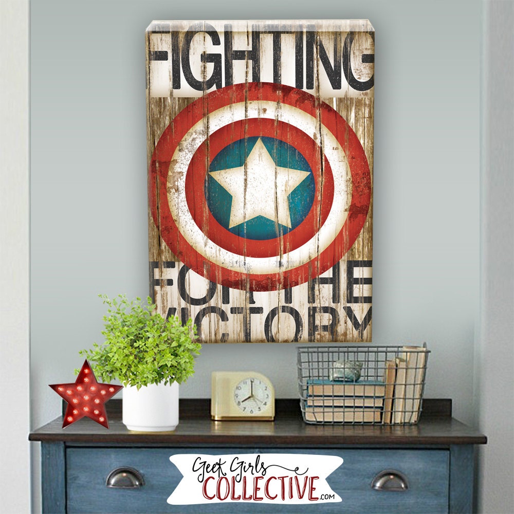 Captain America Art Print Comic Art Vintage Home Wall