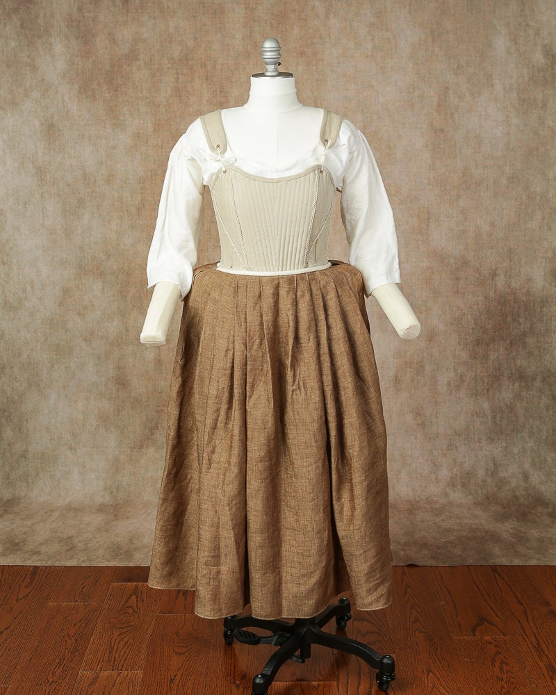 18th Century Colonial Style Women's Petticoat of Linen