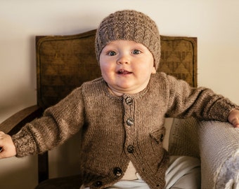 Boston Cardi and Beanie - Baby Cakes by lisaFdesign - Download Now - Pattern PDF