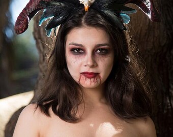 Horn,Horn Headband, Burning man, Festival, horn crown, Skull Crown, Horn headpiece, Devil, Devil horns