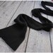 ON SALE Black bamboo skinny scarf