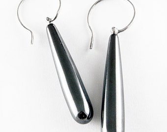 Hematite Drop Earrings