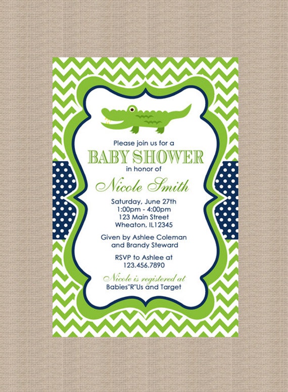 Alligator Baby Shower Invitations 8