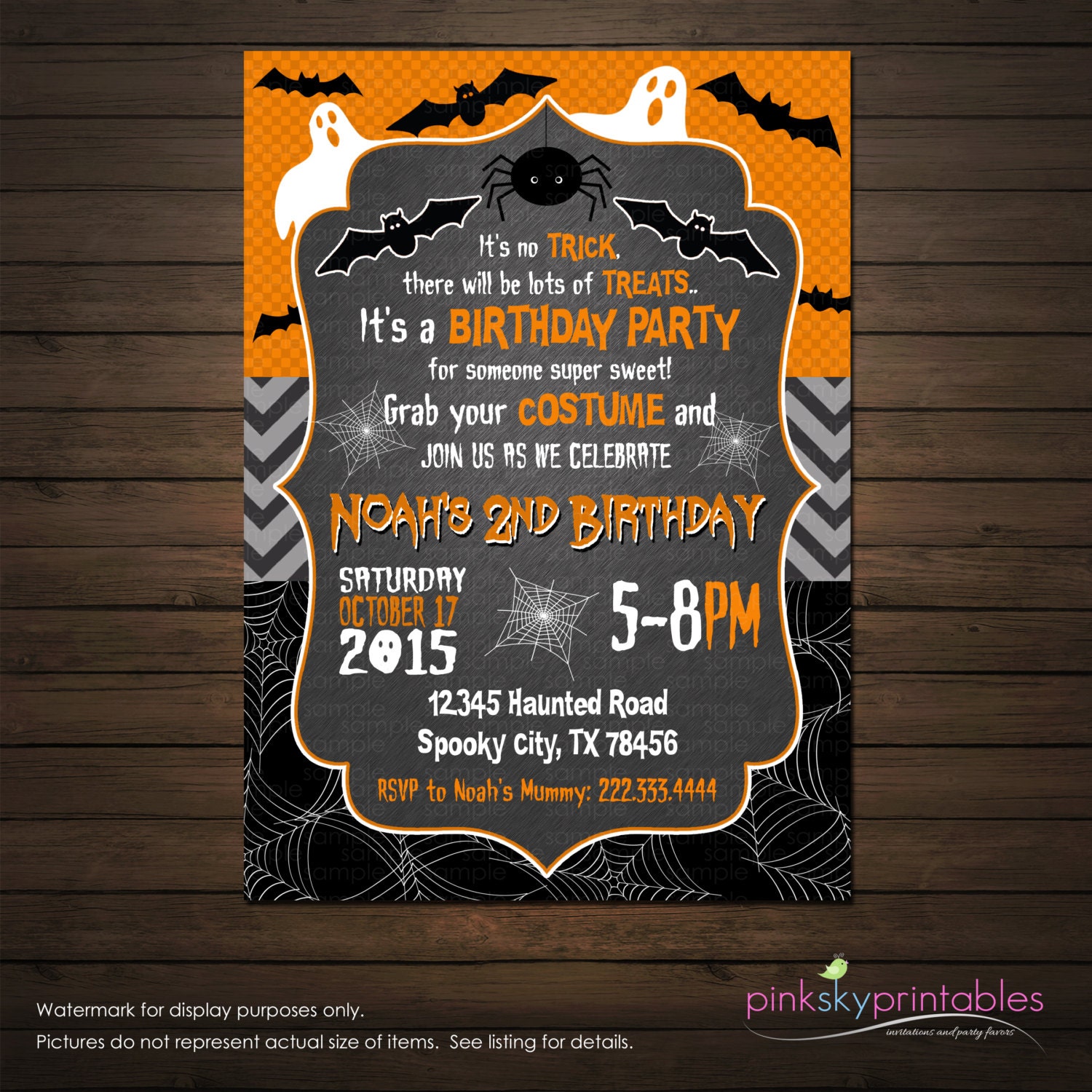 Halloween Birthday Invitation Printable File Ghosts And