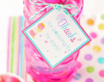 Bubble Party Gift Tags, Bubble Party Favor Tags, Bubble Party Favors, Bubble Birthday Party, Bubble Party Printables, Girls Bubble Party