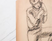 The farming man Vintage / sketch no1/ shipping included