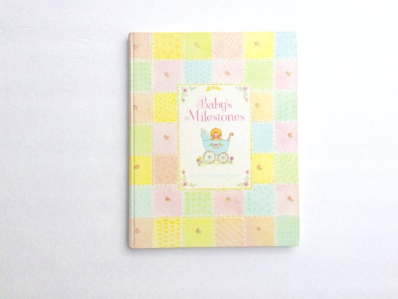 Vintage Baby Milestone Book / Baby Keepsake Book / Birth to