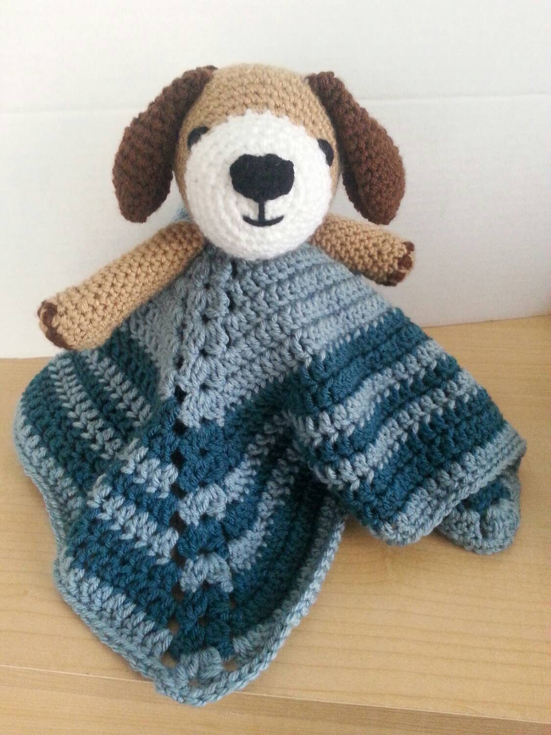 Crochet Dog Puppy Snuggle Lovey by KozyAfghansbyPhyllis on Etsy