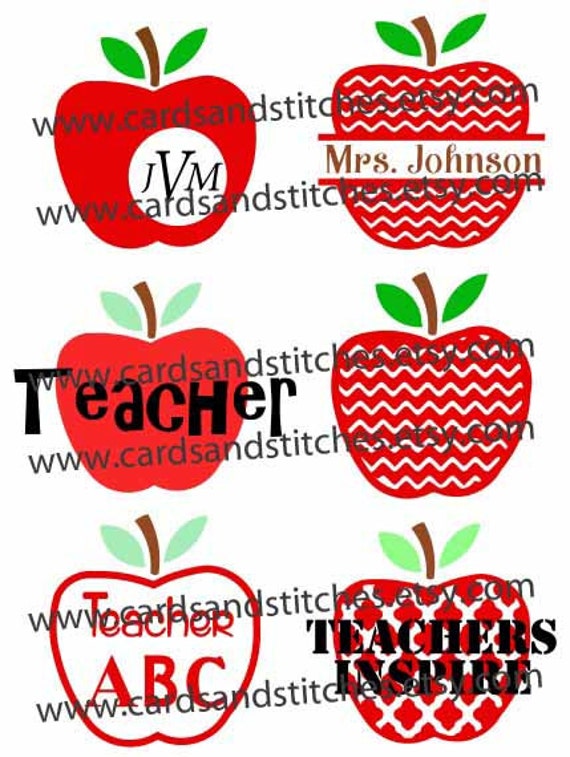 Teacher Apple Designs Teachers Inspire by cardsandstitches