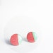 red and mint stud earrings large studs earth 20mm red and mint green post earrings trending jewelry resin ear studs polka dot ear posts
