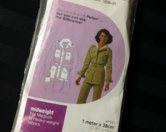Vintage Pellon Midweight Polyester Interfacing in Original Retro Package No. P930 Still Sealed 1 meter x 38cm