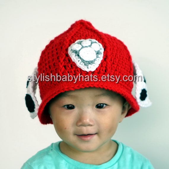 Marshall Hat PAW Patrol Hat Crochet Baby Hat Fire Dog Hat