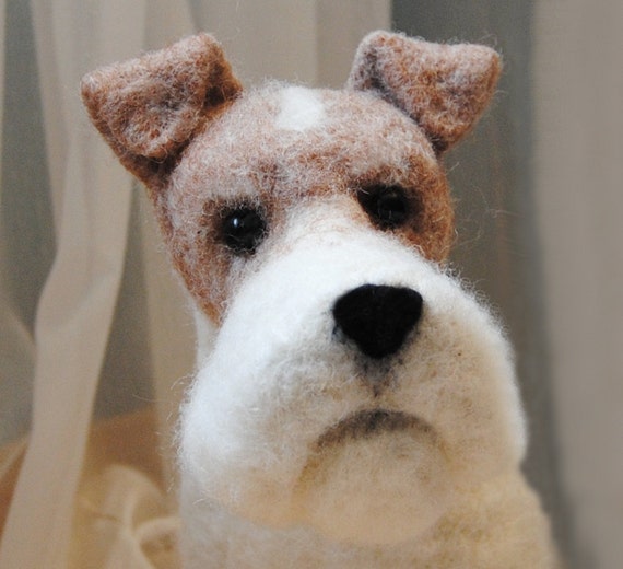 Needle Felted Wire Fox Terrier Needle Felted Dog by willane