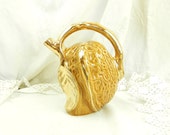 Vintage French Mid Century Ceramic Jug Bottle Pitcher in the Shape of a Walnut / Man Cave  / Retro Vintage Home Interior / Liqueur / Barware