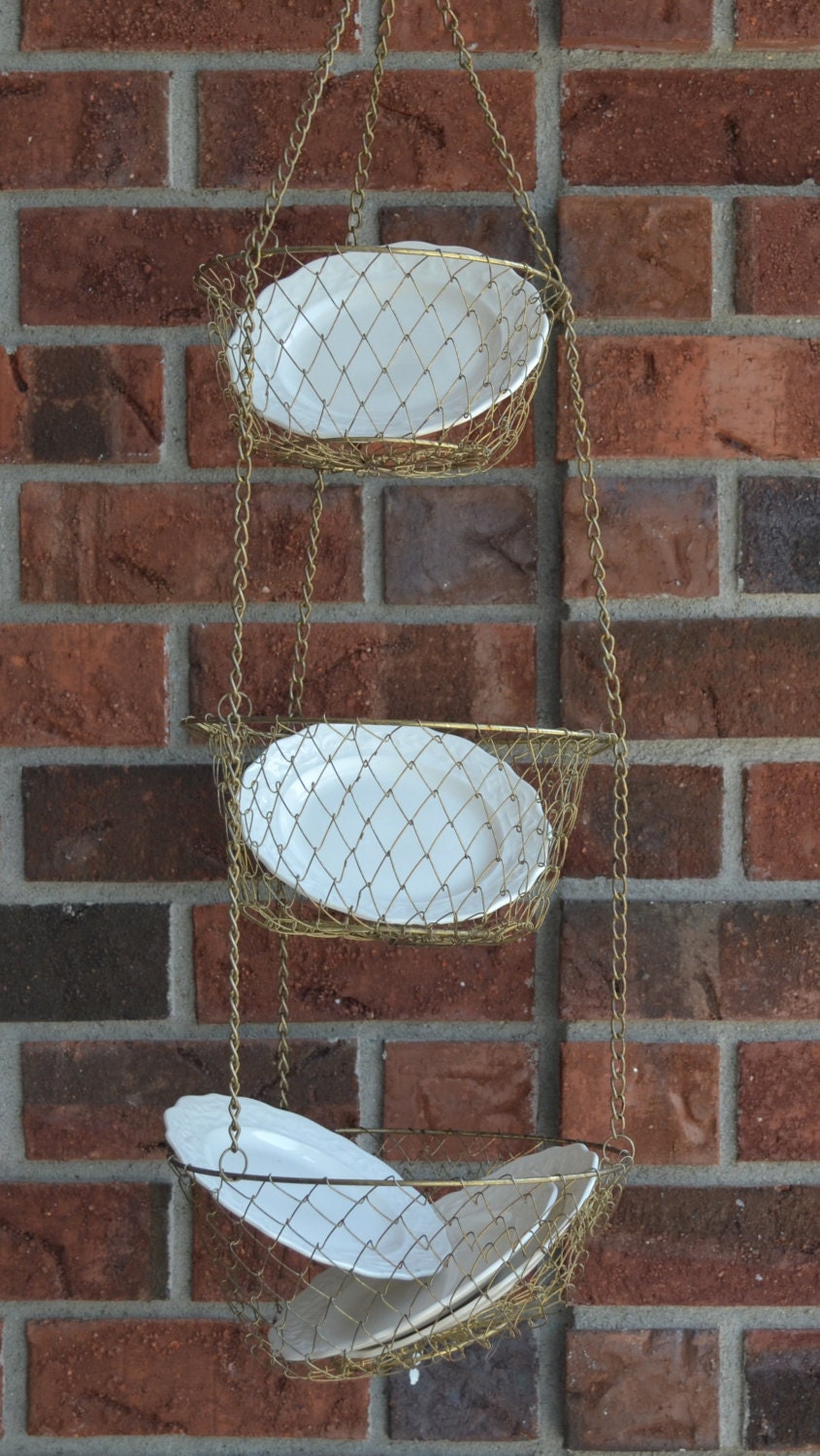 Large Gold Metal Hanging Basket Haute Juice