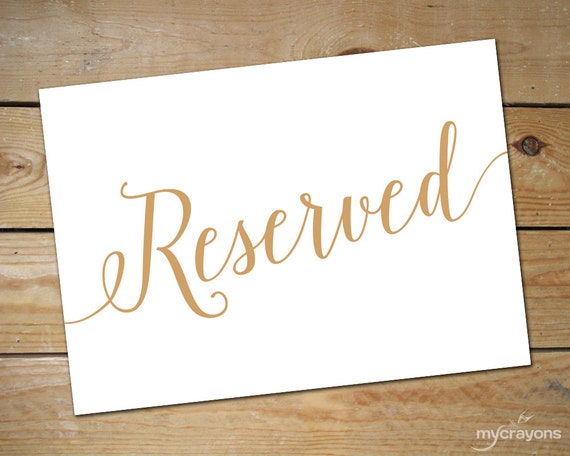 Printable Reserved Signs for Wedding // by MyCrayonsPapeterie