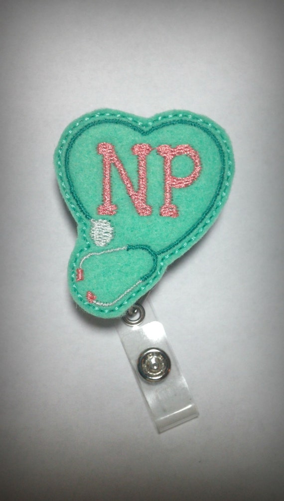 NP Stethoscope Badge Reel-Nursing Badge Medical Id Holder
