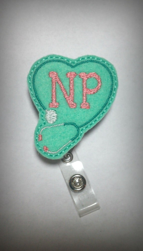 NP Stethoscope Badge ReelNursing Badge Medical Id Holder