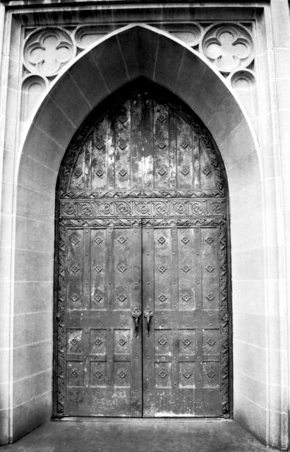 Items similar to Church Doors, Gothic Doors, Black and White, Doors ...