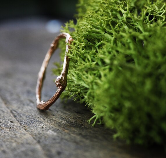 Gold Twig Ring Twig Ring in 9K or 18K Rose by ClaudetteTreasures