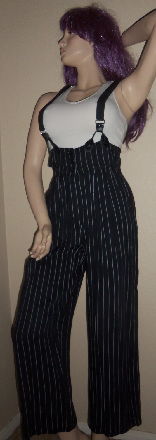 pinstripe pants with suspenders