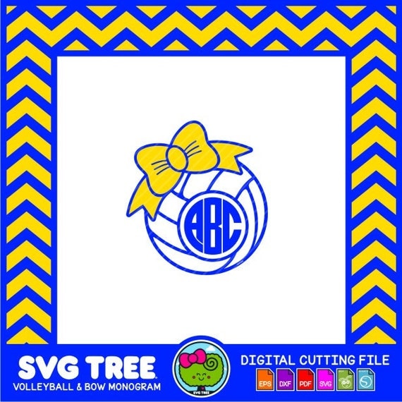 Download Volleyball Monogram Volleyball Mom Bow Monogram SVG by SVGTREE