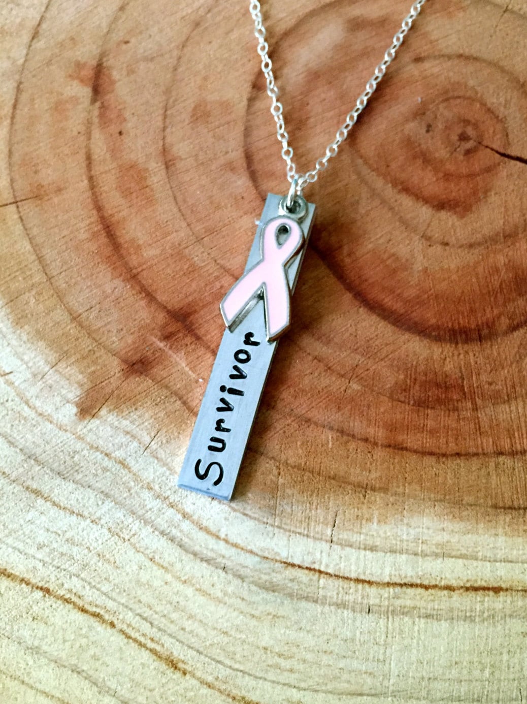 Breast Cancer Survivor Necklace by LaMerLove on Etsy