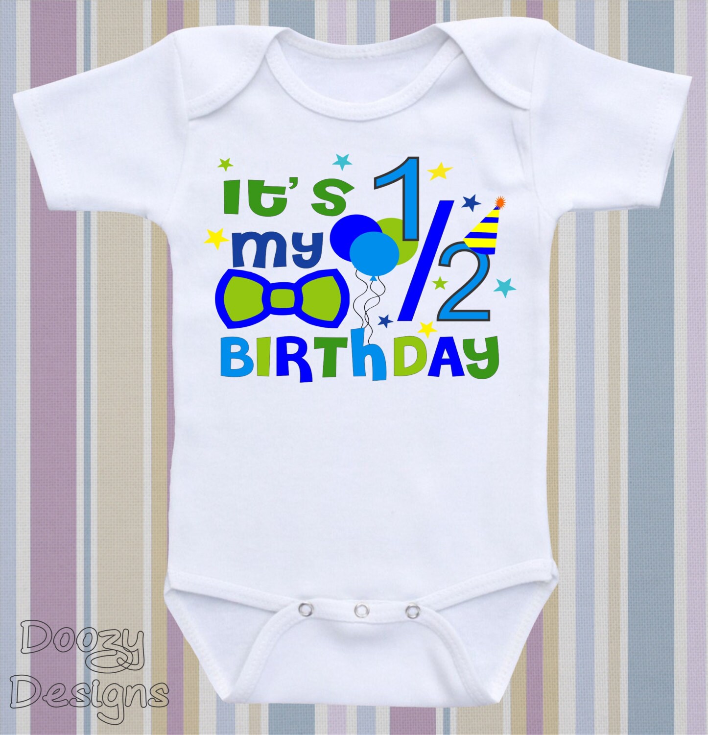 Half Birthday Onesie ® or Bodysuit 6 Month Birthday Boy