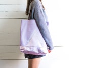 Holographic Purple Leather Shopper, Rose Pink Metallic Tote, Laptop Bag, Geometric Hobo, Everyday Tote Bag, Laptop Purse, Birthday Gift