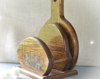 Wood napkin holder | Etsy