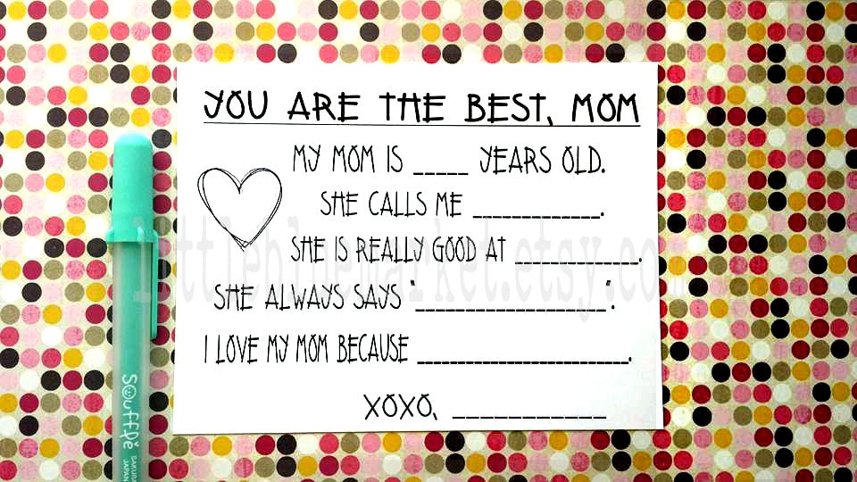 printable mom mother birthday card kids craft interview