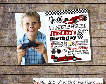 Racecar Birthday Invitation Race car Invitation Race Track