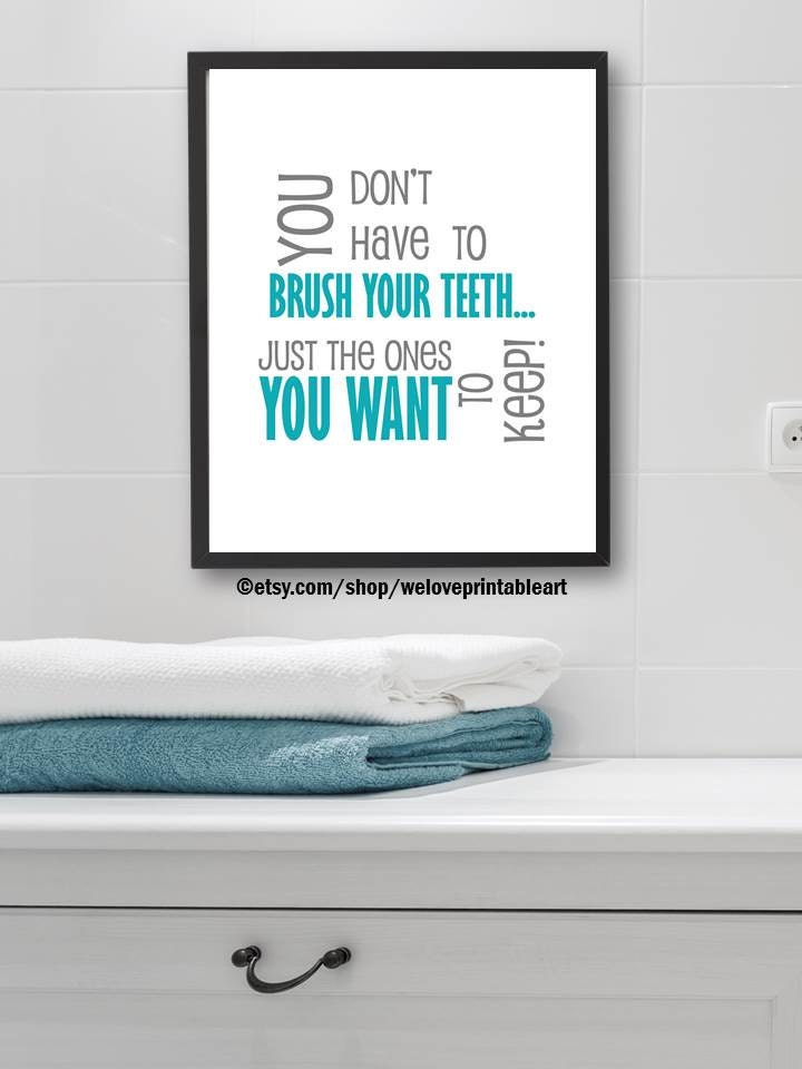Just Bathroom Signs brush your teeth sign funny bathroom art kids bathroom rules Just Bathroom Signs brush your teeth sign funny bathroom art kids bathroom rules