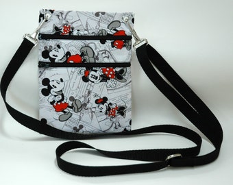 Disney Handmade Fabric Wallet Crossbody Bag, Passport, wallet sling or Purse made from Disney Fabric for all occasions the Abby Bag