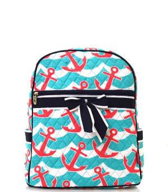 Monogram Backpack/ Personalized Anchor Quilted by sewsassybootique