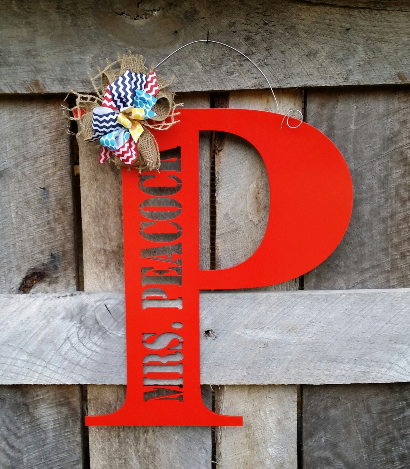 Painted Teacher Door Hanger Personalized by NeedmoreHeart on Etsy