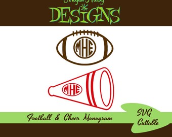 Football & Cheer Monogram SVG
