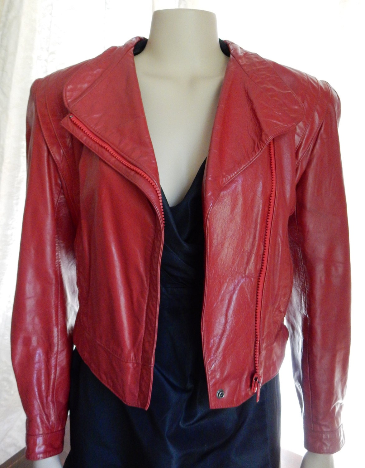 Vintage Red Leather Jacket 1980s Fashion Wilson Leather