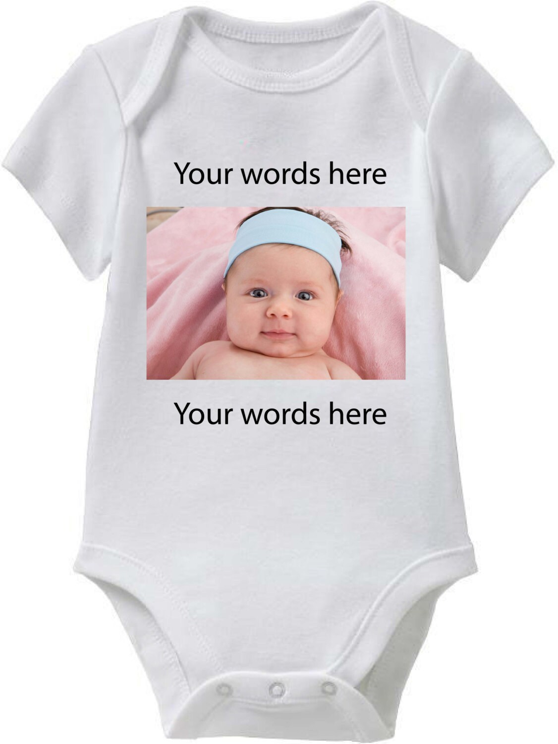 Custom Baby Onesie with photo and words