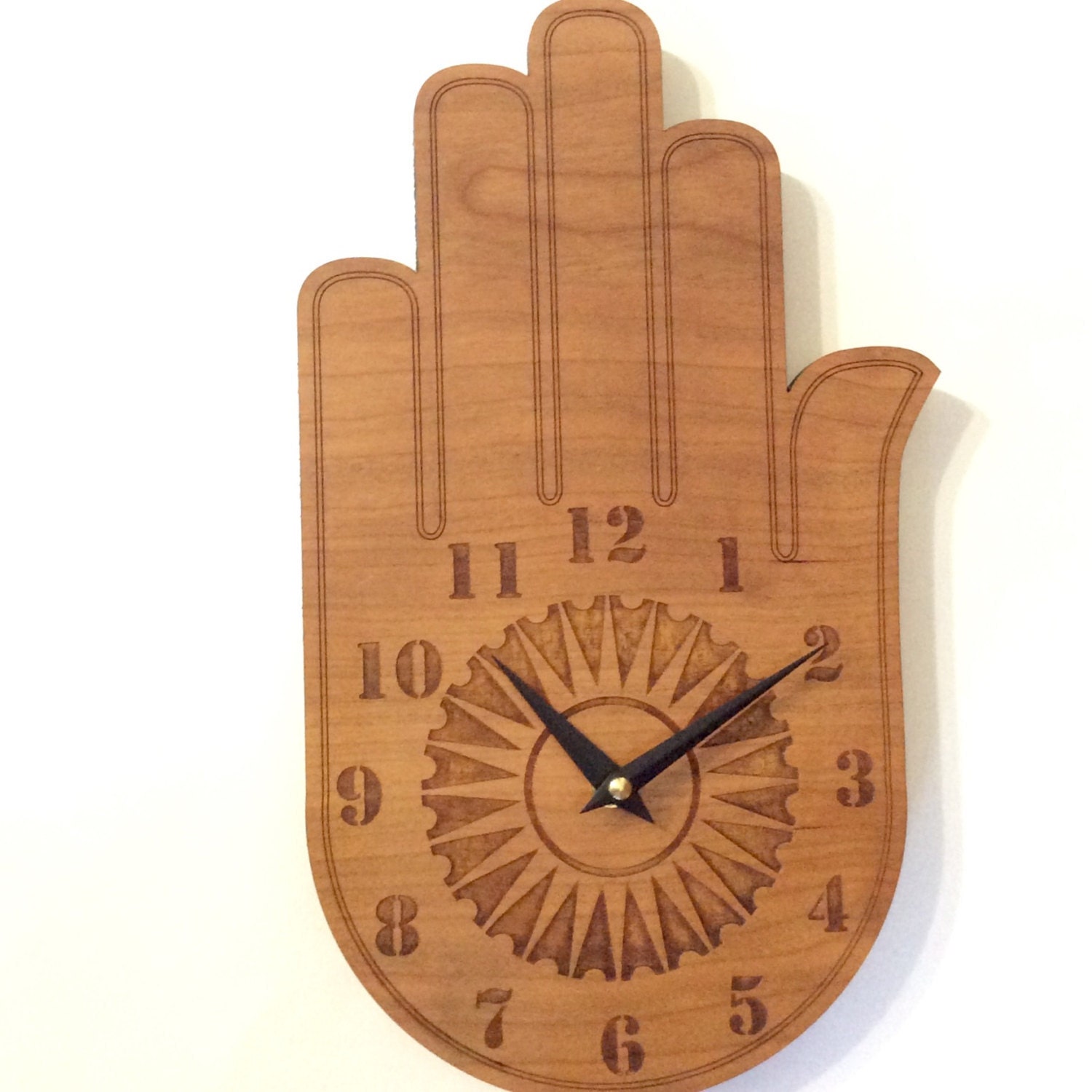 Buddha s hand wall clock. wood wall clock wood clock