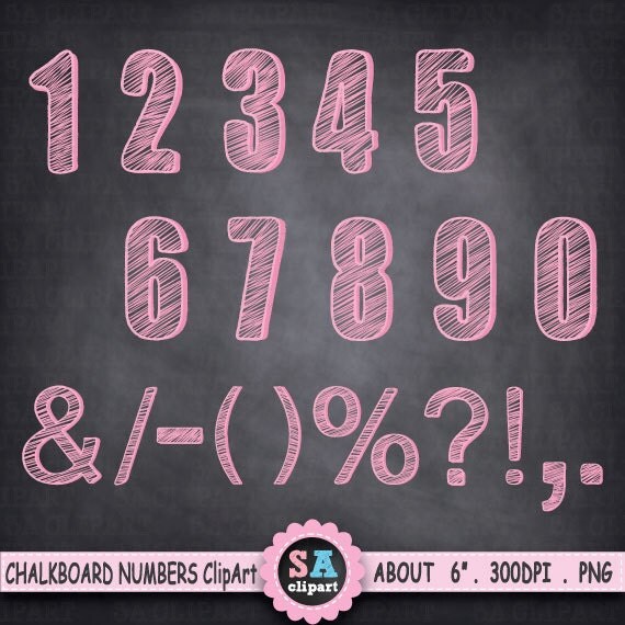 Chalkboard Numbers Clipart CHALKBOARD NUMBERS