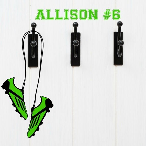 Items similar to Personalized Soccer Cleats Vinyl Wall Decal with Name