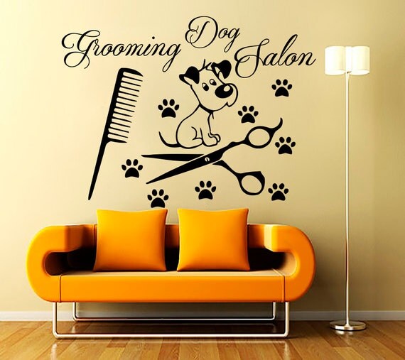 Grooming Salon Wall Decals Decal Vinyl Sticker Dog by CozyDecal