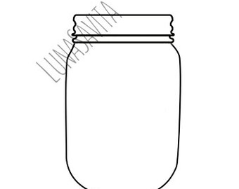 Basic Mason Jar SVG and DXF Files for Cricut Design Space, Silhouette Studio, Die Cut Machines, Instant Download of svg, dxf, & jpg