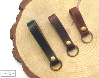 Horween Leather Key Fob / Leather Keyring / Leather Keychain / Leather Wristlet