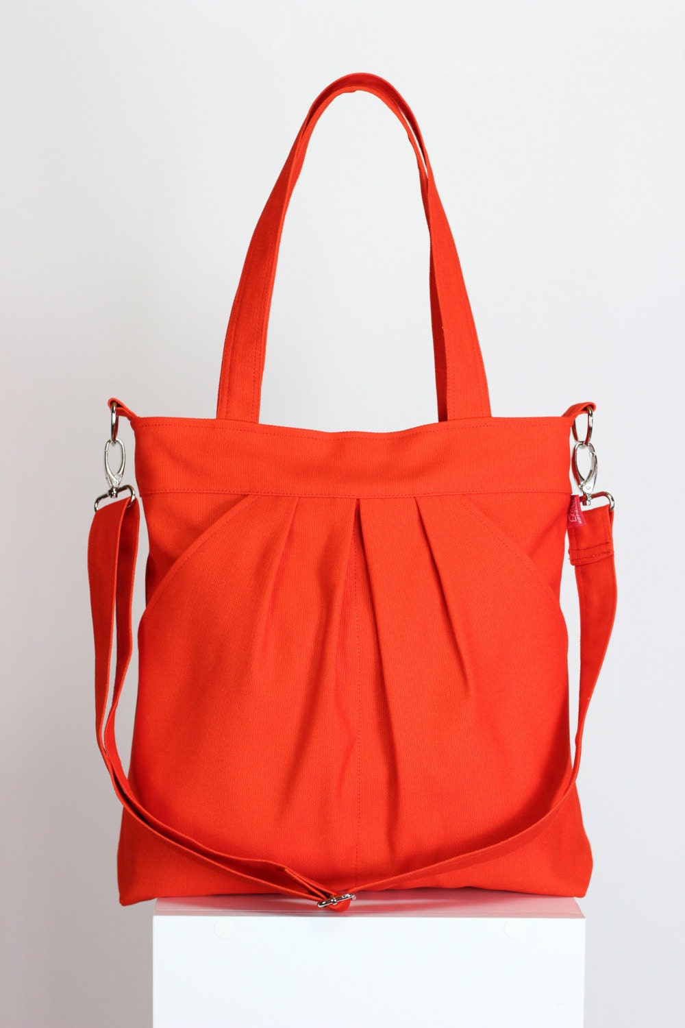 Orange Bag Large Bag Washable Two Large Pocket Zipper closed