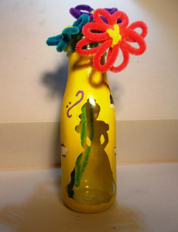 Items similar to Handpainted Beauty and the Beast Vase on Etsy