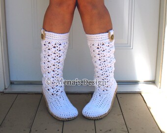 Crochet Pattern 138 Crochet Boots Pattern for Elegant Women's Boots Boot Crochet Pattern - Crochet Slipper Pattern - Adult Winter Boots